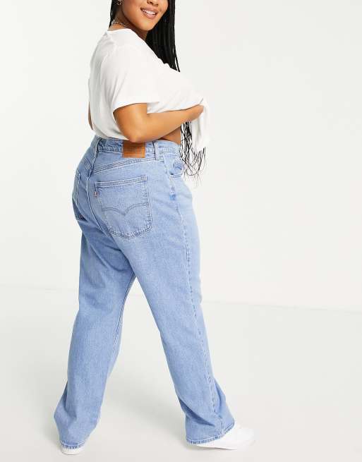 Levi's plus 70's high straight leg jeans in blue wash | ASOS