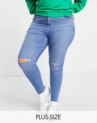 Levi's Plus 721 high rise skinny in mid wash - ASOS Price Checker