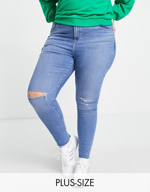 Levi's Plus – 721 – Niebieskie obcisłe jeansy z podwyższonym stanem