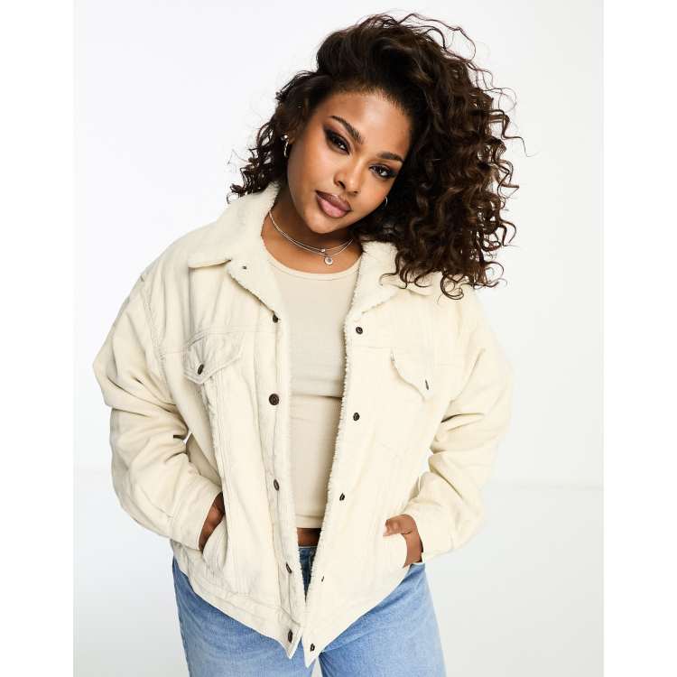 ClassicfuncenterShops air jordan 11 72 10 clothing Levi s Plus 90s sherpa trucker jacket in cream cord