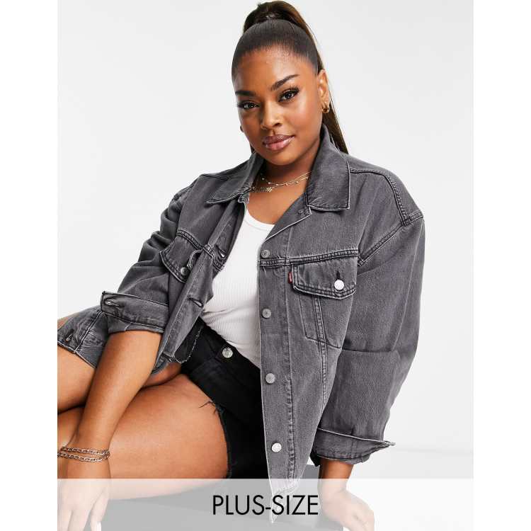 Levi's Plus 90s trucker jacket in black | ASOS