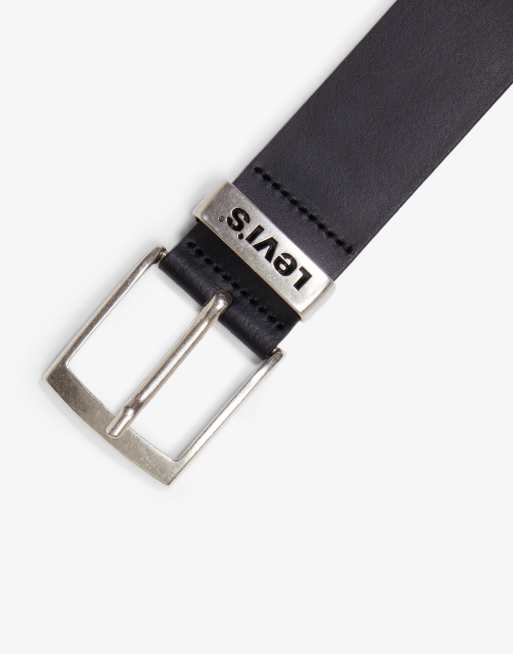Levi's Plus - Ashland - Cinturón negro de 40 mm de cuero, 3 de 4