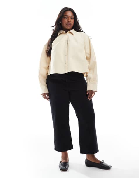 Levi's Plus ribcage straight ankle grazer jeans in black