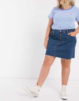 levi plus size denim skirt