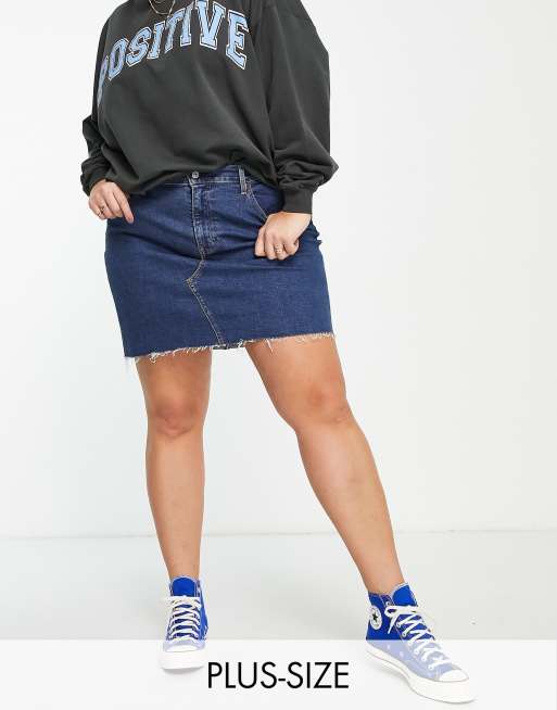 Plus size levi's deconstructed hotsell denim skirt