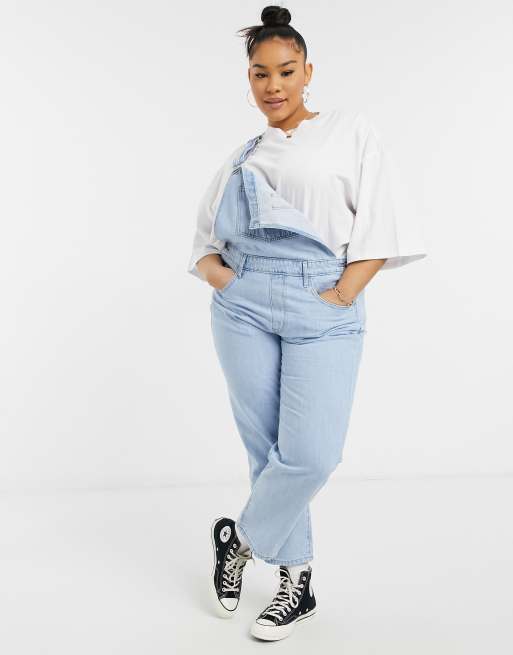 Levi's Plus denim overalls in light wash blue | ASOS