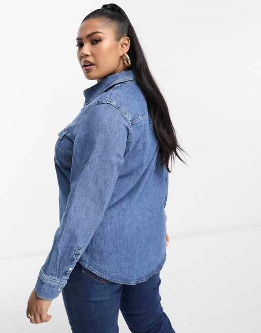 Levi plus size store denim shirt