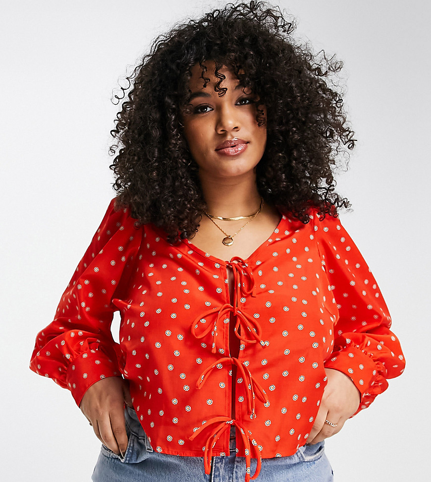 Levi's Plus ditsy blouse in red-Brown