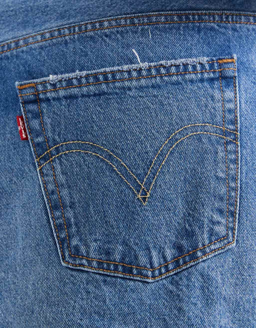 Levi's Plus - Gonna iconica lavaggio blu medio, 3 di 5