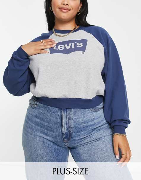 Levi's Plus – Grå och blå sweatshirt i vintagestil - view 1