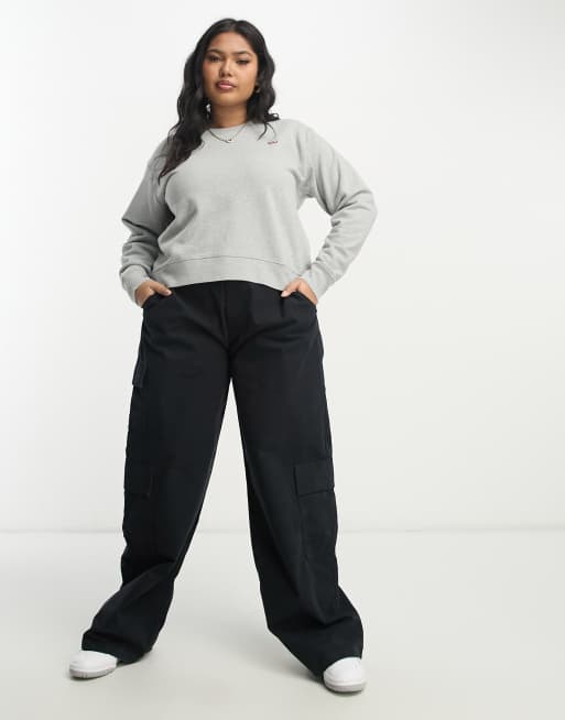 Levi's Plus - Grå sweatshirt med rund hals, 4 af 4