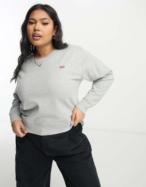 Levi's Plus – Grå sweatshirt med rund halsringning - view 1