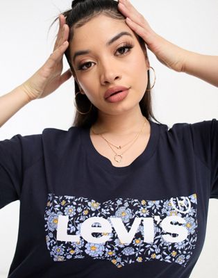 Levi's Plus graphic batwing logo t-shirt in navy