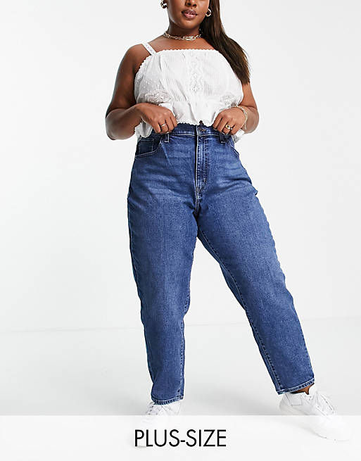 Levi's Plus high waisted mom jeans in blue wash