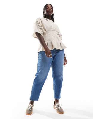 Levi's Plus high waisted mom jeans in indigo-Blue