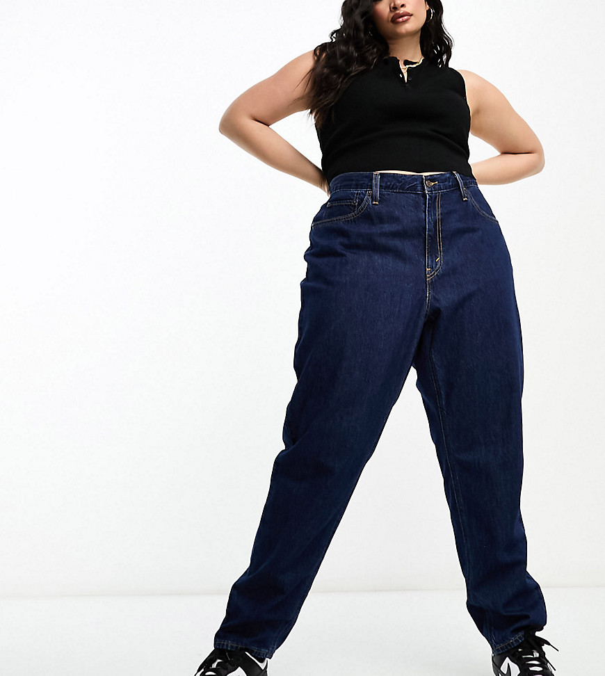 Levi’s Plus high waisted mom jeans in indigo-Blue