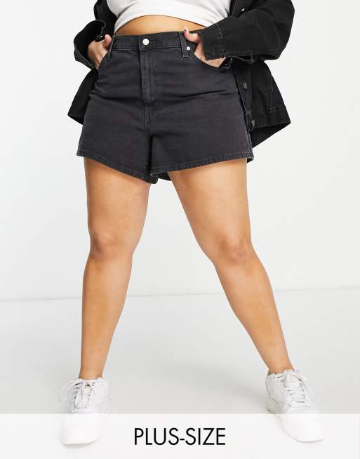 Black high outlet waisted shorts levis