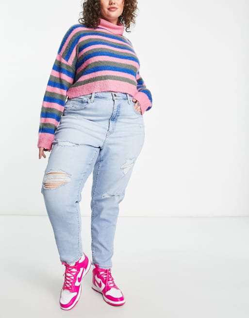 Levi's Plus – Jasnoniebieskie jeansy mom fit z podwyższonym stanem