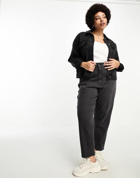 Levi's Plus – Jeansy mom fit z wysokim stanem w kolorze spranej czerni - view 1