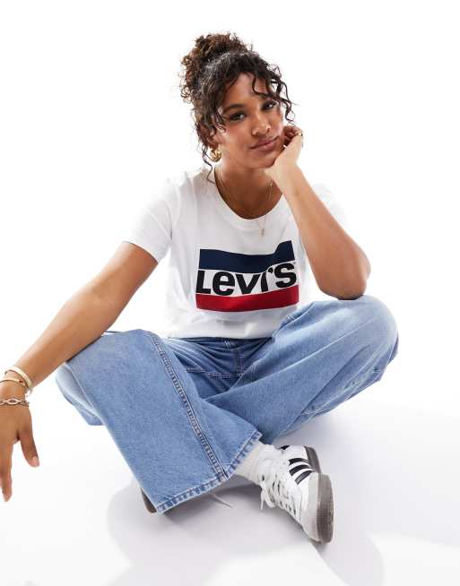 Levi's Plus – Klassisches T-Shirt in Weiß mit Logo