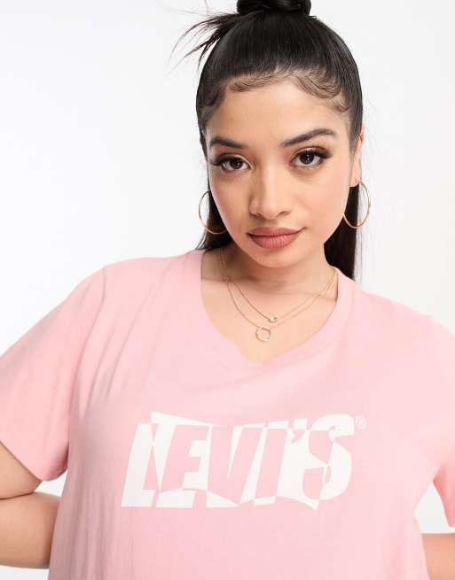 Levi pink t on sale shirt