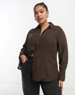 Levi's Plus long sleeve blouse in brown