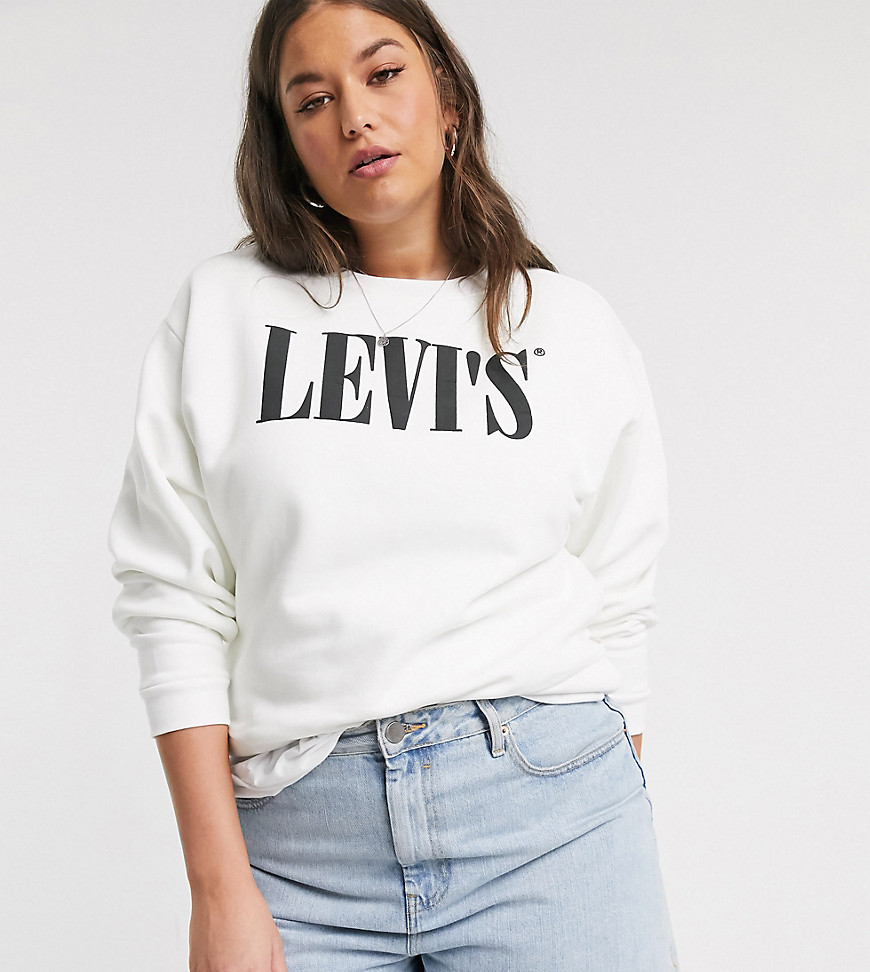 Levi's Plus - Madison - Sweatshirt med 90'er logo-Hvid