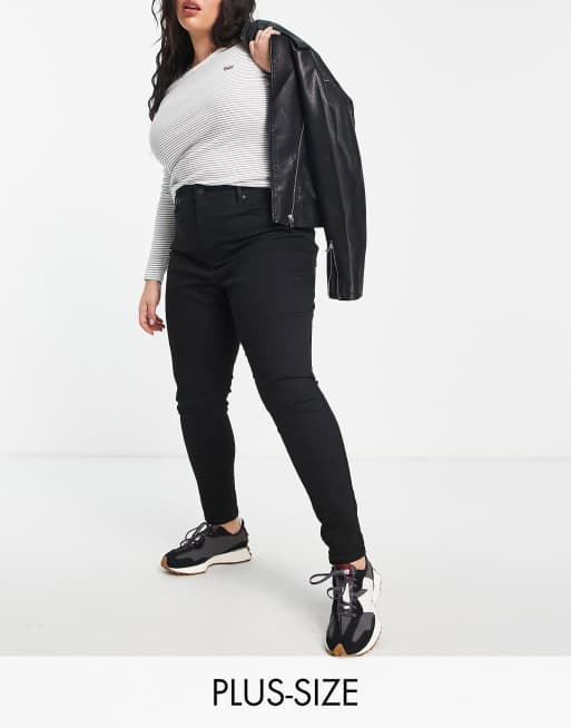 Levi's Plus mile high super skinny jean in black | ASOS