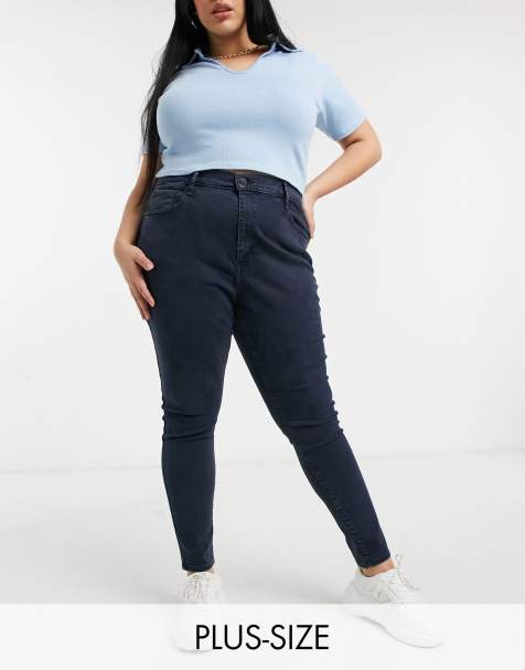 Levi's Plus - Mile High - Superskinny jeans met hoge taille in donkermarineblauw - view 1