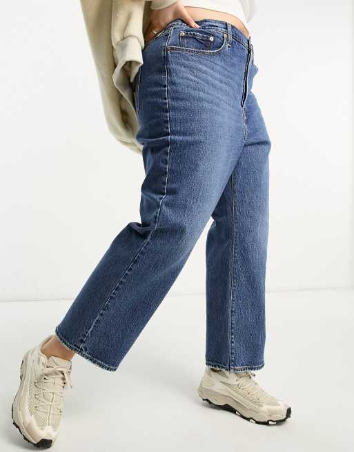 Levi's Plus – Niebieskie jeansy z wysokim stanem i prostymi nogawkami, 3 z 5