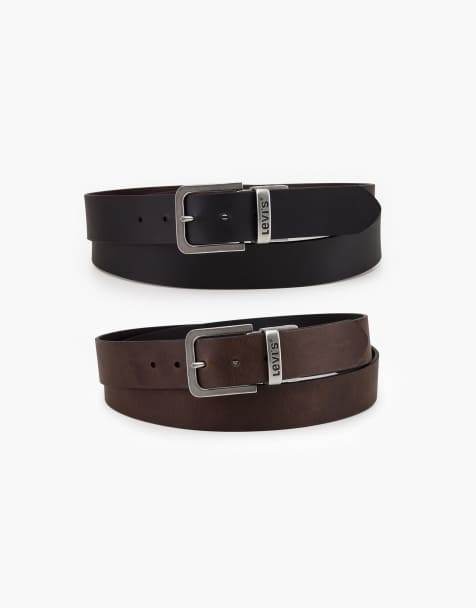 Levi's Plus - Omkeerbare leren riem in bruin/zwart - view 1