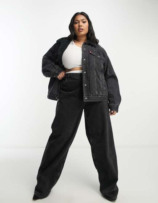 Plus size levi jean jacket sale