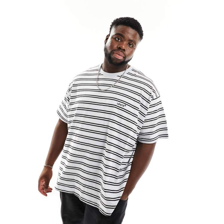 Levi s Plus oversized vintage t shirt in blue stripe with logo ASOS