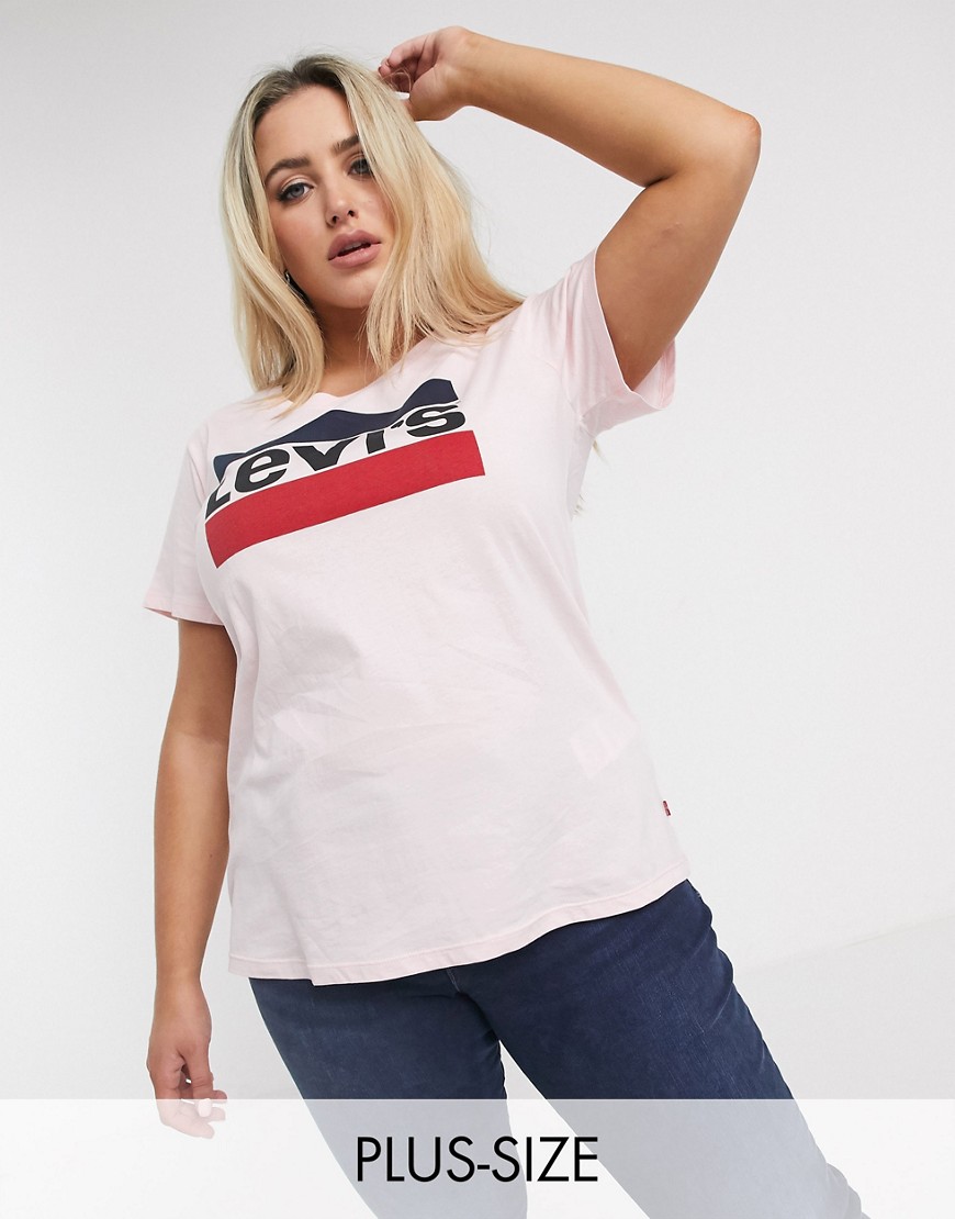 Levi's Plus perfect logo t-shirt in pink