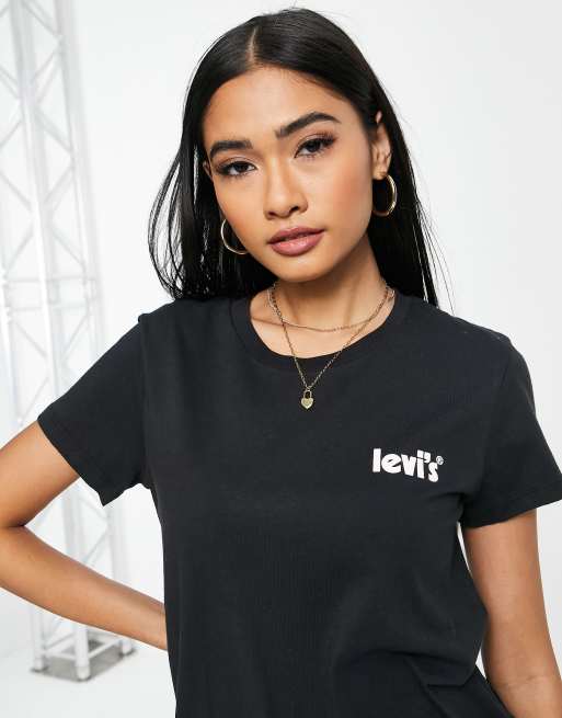 Levi's Plus - Perfect - Sort T-shirt med reflekterende plakatlogo
