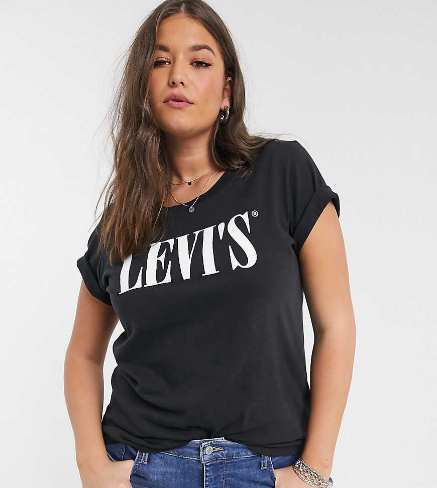 Levi's Plus - Perfect T-shirt met jaren 90 logo-Zwart