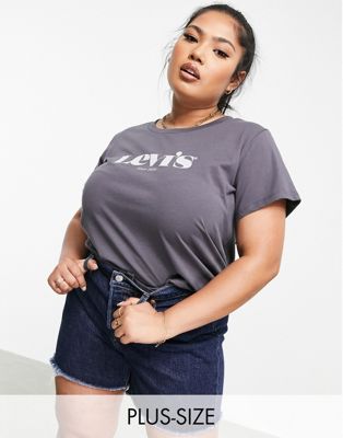 Levi's Plus perfect t-shirt with chest logo in dark grey