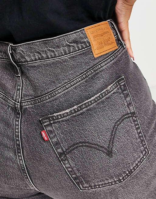 Verzamelen waarheid Humanistisch Levi's Plus Ribcage crop straight fit jeans in washed black | ASOS