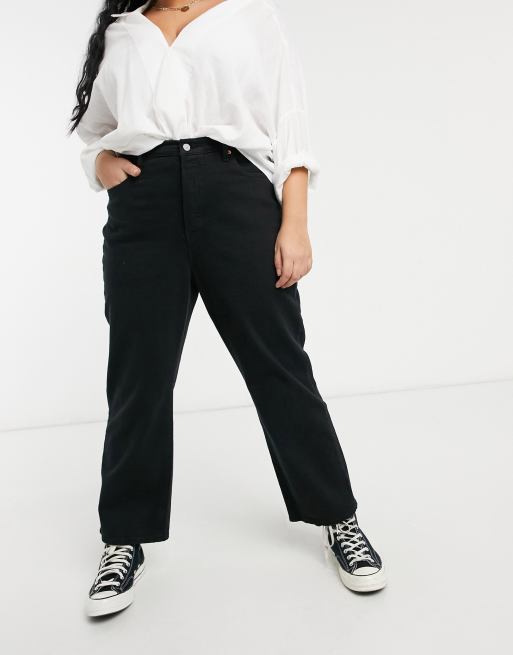 Levi's Plus – Ribcage – Knöchellange Straight-Jeans in Schwarz, 4 von 4