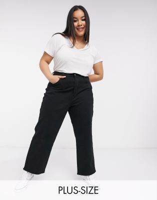 black straight leg jeans plus size