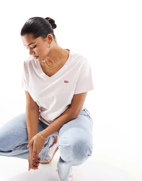 Levi's Plus – Rosa t-shirt med v-ringning - view 1