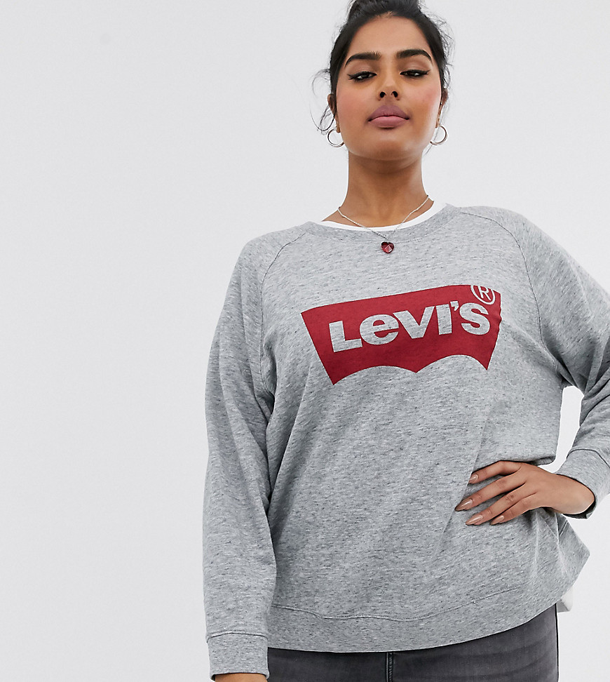 Levi's Plus - Ruimvallend sweatshirt met ronde hals en batwing logo-Grijs