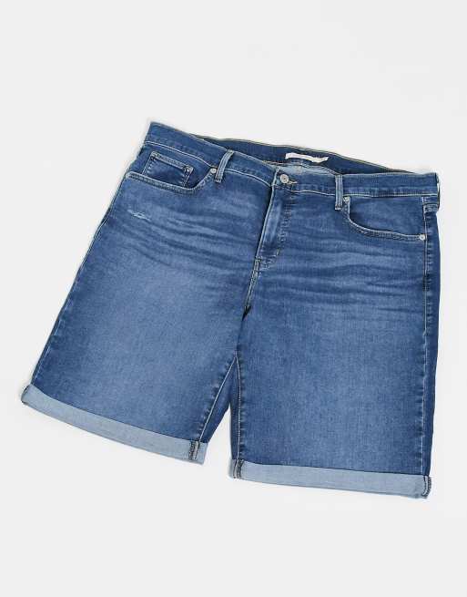 Levi s Plus shaping classic Bermuda short in midwash blue