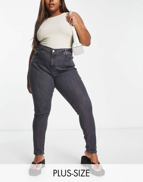 Levi's Plus - Skinny jeans met hoge taille in zwart - view 1