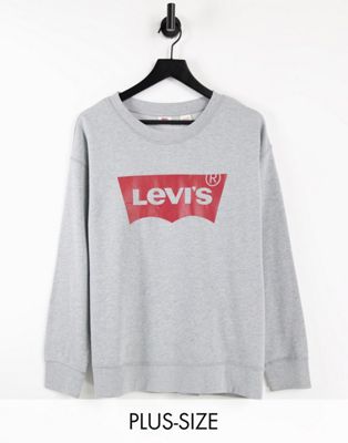 Sweats Levi's Plus - Sweat ras de cou avec logo - Gris