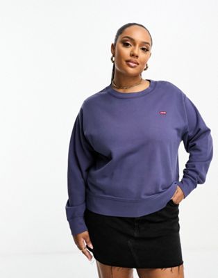 Levi's Plus sweatshirt in blue with small logo - ASOS Price Checker
