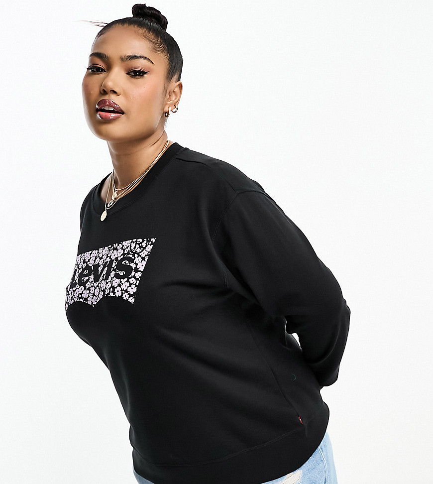 Levi’s Plus sweatshirt with chest print batwing logo in black