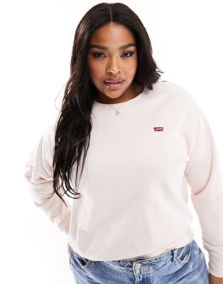 Levi's Plus sweatshirt with small batwing logo in pink - ASOS Price Checker