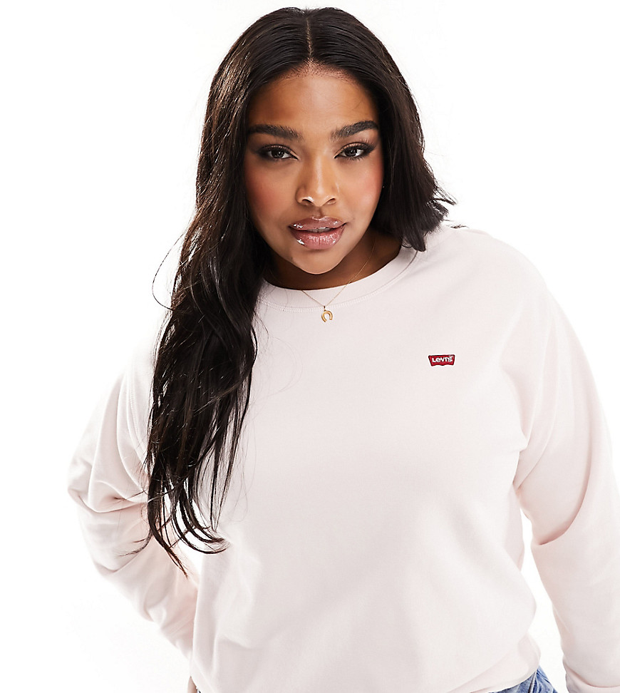 Levi's Plus sweatshirt with small batwing logo in pink