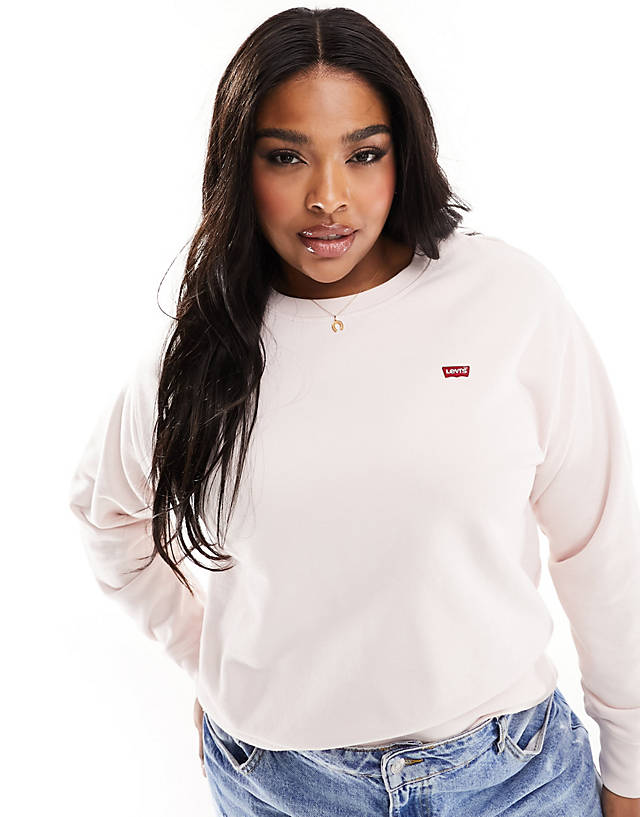 Levi's - plus sweatshirt with small batwing logo in pink